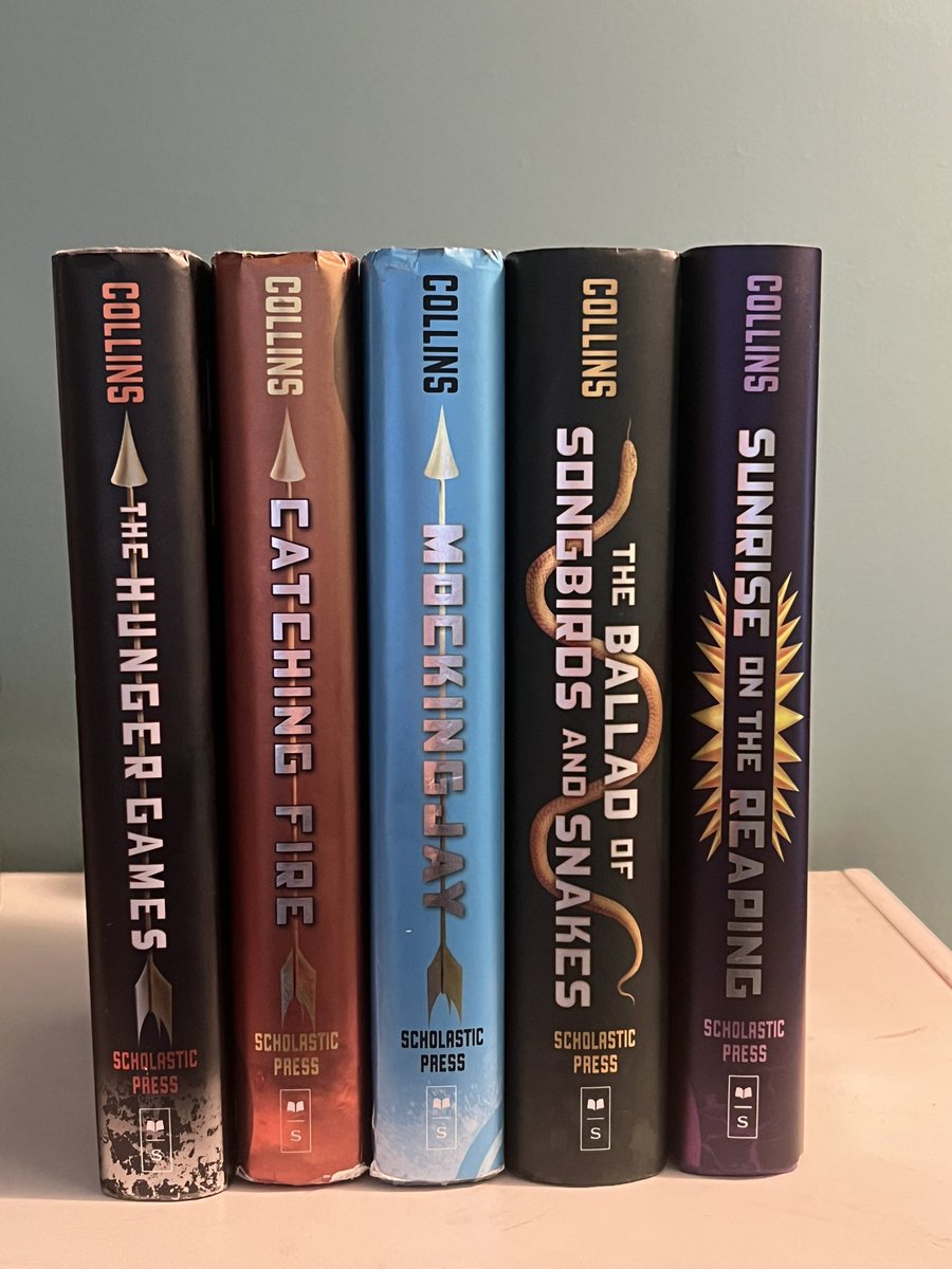 DropandRead24's tweet photo. The year was 2008, 18 years ago, one of my favourite books had come out, I was 17 years old, and I didn’t read it until I was 21 in 2012, when the movie was coming out. And now look at it! There are four more books added to it! Happy 18th Birthday to #TheHungerGames!! Cheers! ❤️ https://t.co/0AejkxsiK1