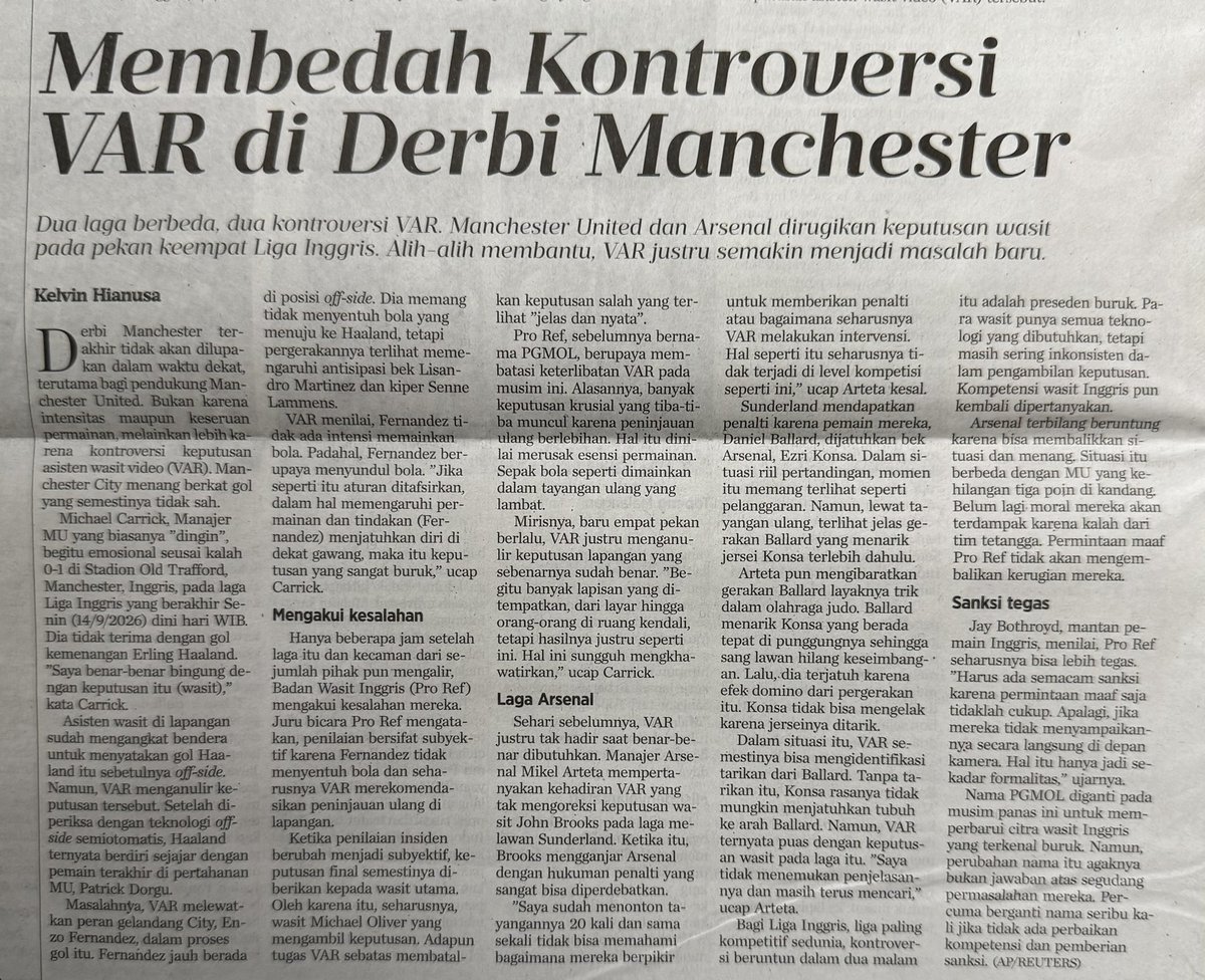 LayarPixel's tweet photo. VAR ini mirip mirip Pangkopkamtib jaman dulu. Bisa keliru tapi tak bisa disalahkan https://t.co/Hsoimz0m9q