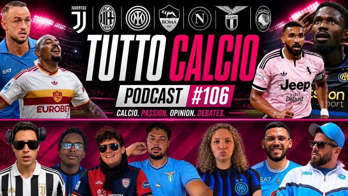 tuttocalciopod's tweet photo. 🚨 Tutto☕️Calcio- Episode #106 🚨

🗓️ Serie A Recap 🇮🇹 / Europa Preview
📅 Tonight
🕰️ 9:00pm EST
📺 Breakdown LIVE on Twitter & YouTube

We have twoSpecial Guest joining us tonight:

⚫️🔵 Inter fan @quin_quinlan returns 
🦅 Lazio fan @JudiasmFc 

So what are we gonna talk about 🗣️🎙️

⚪️⚫️ JUVENTUS — Sassuolo shock Juve 3-2! Is Juventus officially in trouble? What went wrong and where do they go from here?

🔵 NAPOLI — A MUCH-NEEDED WIN! Why this victory means more than many realize, Lobotka’s MOTM performance, Favasuli’s breakout, another clean sheet and why Napoli must capitalize against Fiorentina.

⚫️🔵 INTER — Did sloppiness cost Inter against Real Madrid? Why finishing chances is becoming crucial, plus a full Inter vs Udinese review.

🦅 LAZIO — Lazio vs Milan, Gattuso’s expectations, the Nuno Tavares comments, Diogo Leite’s role and the growing battle between the fans and Lotito.

⚫️🔵 ATALANTA — Another disappointing performance against Cagliari. Is Sarri already on thin ice? CDK & Ederson’s struggles, Rowe and Kessié’s debuts, and where Atalanta go from here.

🔴🔵 CAGLIARI — Could Europe actually be possible next season? Plus Alessandro Romano’s potential and a look at their impressive victory over Atalanta.

Q&A from the Chat 💬🎧

Smash that 👍🏼 button, follow the Tutto Calcio Crew on all platforms and drop your comments‼️

See you all tonight ☕️

↘️LINK IN COMMENTS BELOW ↙️