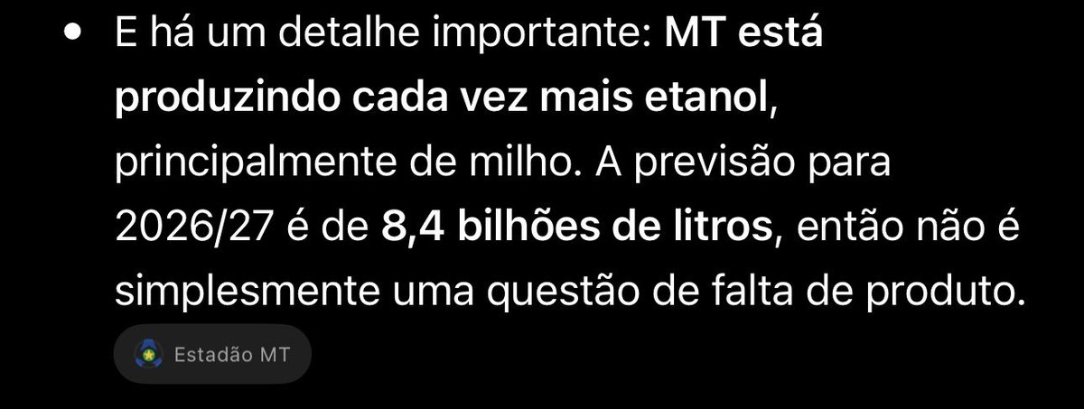 milgraucaceres's tweet photo. Porque o etanol cada semana aumentando 10 centavos na bomba mesmo o Mato Grosso batendo record atrás de record na produção dele? A conta não bate https://t.co/i72iz2ZQsT