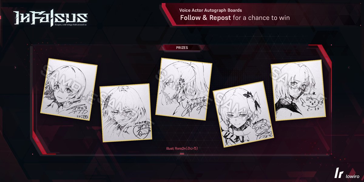 infalsus_en's tweet photo. In Falsus is out now on Steam!

To commemorate the release, a campaign to receive autograph boards signed by the five main protagonists' voice actors is running once more!

From today until September 25th, follow In Falsus on 𝕏 and repost this post to enter the campaign.

The boards will also be showcased at our Tokyo Game Show 2026 booth. Stop by Hall 3 C-01 to see if you are attending!

Nia Cana (CV: Fuka Izumi)
Mei Alder (CV: Ran Haruka)
Ayame Takatsuki (CV: Kanon Amane)
Iris Leal (CV: Ayame Fujikami)
Story Étienne (CV: Mirii Saito)
#infalsus #TGS2026