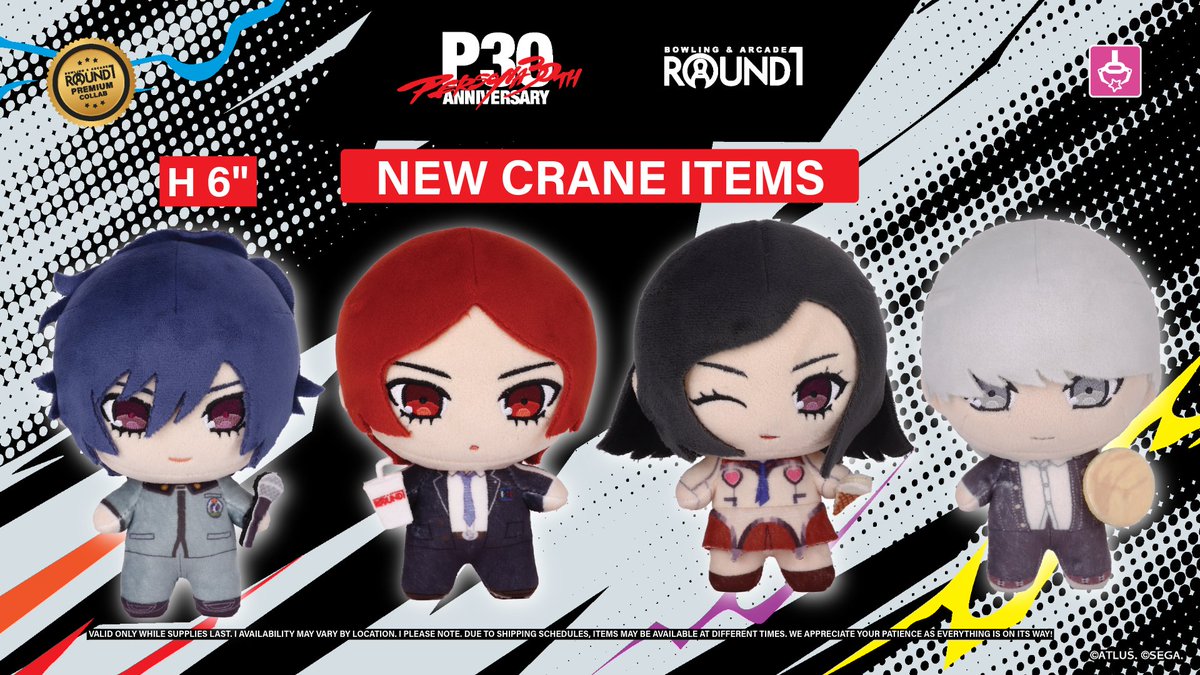 ScrambledFaz's tweet photo. Persona 30th Anniversary x Round1 - Crane game merchandise https://t.co/hVpHF37ju4