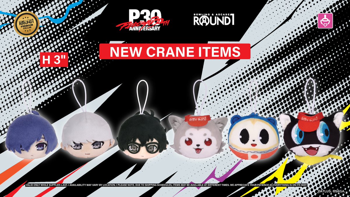 ScrambledFaz's tweet photo. Persona 30th Anniversary x Round1 - Crane game merchandise https://t.co/hVpHF37ju4