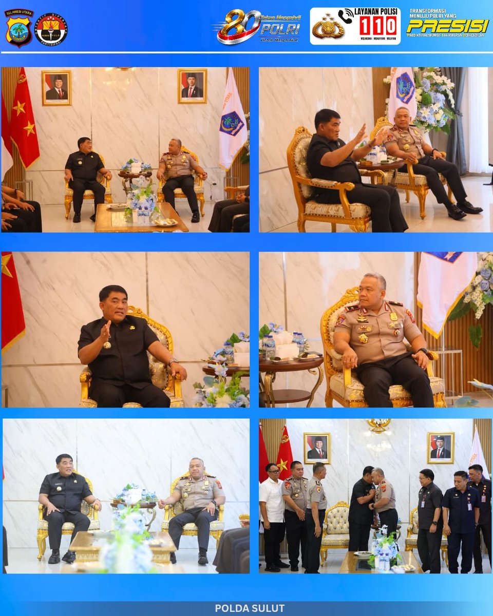 poldasulut_'s tweet photo. ๐ค Perkuat Sinergi, Bahas Kamtibmas dan Pembangunan Daerah
Kapolda Sulawesi Utara Brigjen Pol Yudo Hermanto melakukan kunjungan silaturahmi kepada Gubernur Sulawesi Utara Yulius Selvanus, Senin (14/9/2026), di Wisma Negara Bumi Beringin.
#PoldaSulut #Polri #KapoldaSulut https://t.co/olzMmd1KXa