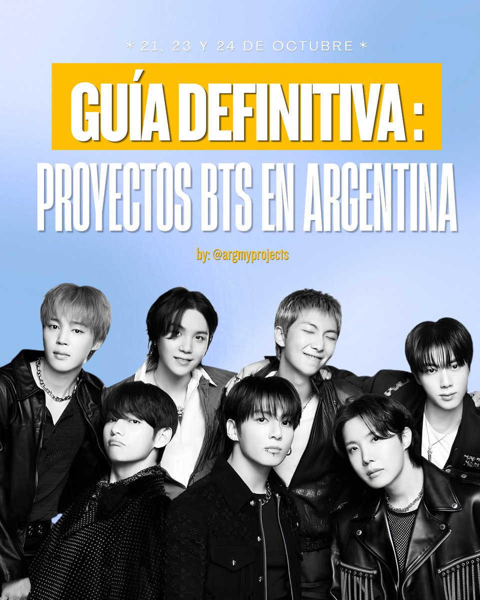 argmyprojects's tweet photo. 💜 GUÍA OFICIAL DE PROYECTOS PARA BTS EN ARGENTINA 🇦🇷

Les dejamos un resumen sobre los proyectos oficiales para los conciertos de BTS en Argentina, junto con los diseños definitivos de los banners de cada fecha.

Abajo pueden encontrar toda la información sobre lo que vamos a realizar en cada concierto 👇