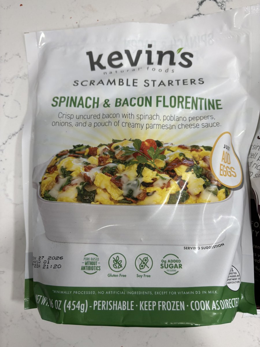 BowermansClase's tweet photo. Thanks to @Tryazon, we sampled @kevinsnaturalfood breakfasts.

Super easy to make, and felt like a quick, fun breakfast option.

We def recommend these, esp if you have a group to feed and want something a little more elevated than just plain scrambled eggs, without all the prep! https://t.co/fv5eJiAAPY