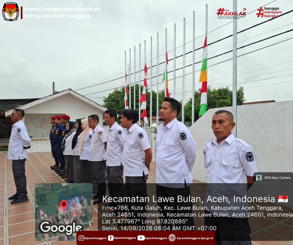 kip_agara's tweet photo. Hai #TemanPemilih
KIP Kabupaten Aceh Tenggara menggelar apel rutin di halaman kantor KIP Kabupaten Aceh Tenggara Senin, 14 September 2026.

Bertindak sebagai Pembina Apel yaitu Kasubbag Keuangan, Umum dan Logistik KIP Kabupaten Aceh Tenggara (ANWAR SANDI, S.E ). https://t.co/RGES3S6xs6
