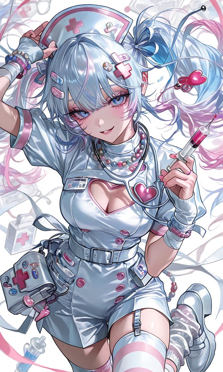 SERArg66's tweet photo. ✧プロンプト配布✧

🩵デコラ衣装3種🤍

💉ナース・メイド・ゾンビ🧟‍♀️

リプにALT貼ってあるので、引用で見せてくれたら嬉しいです😭💗 https://t.co/CQMMomlgOv