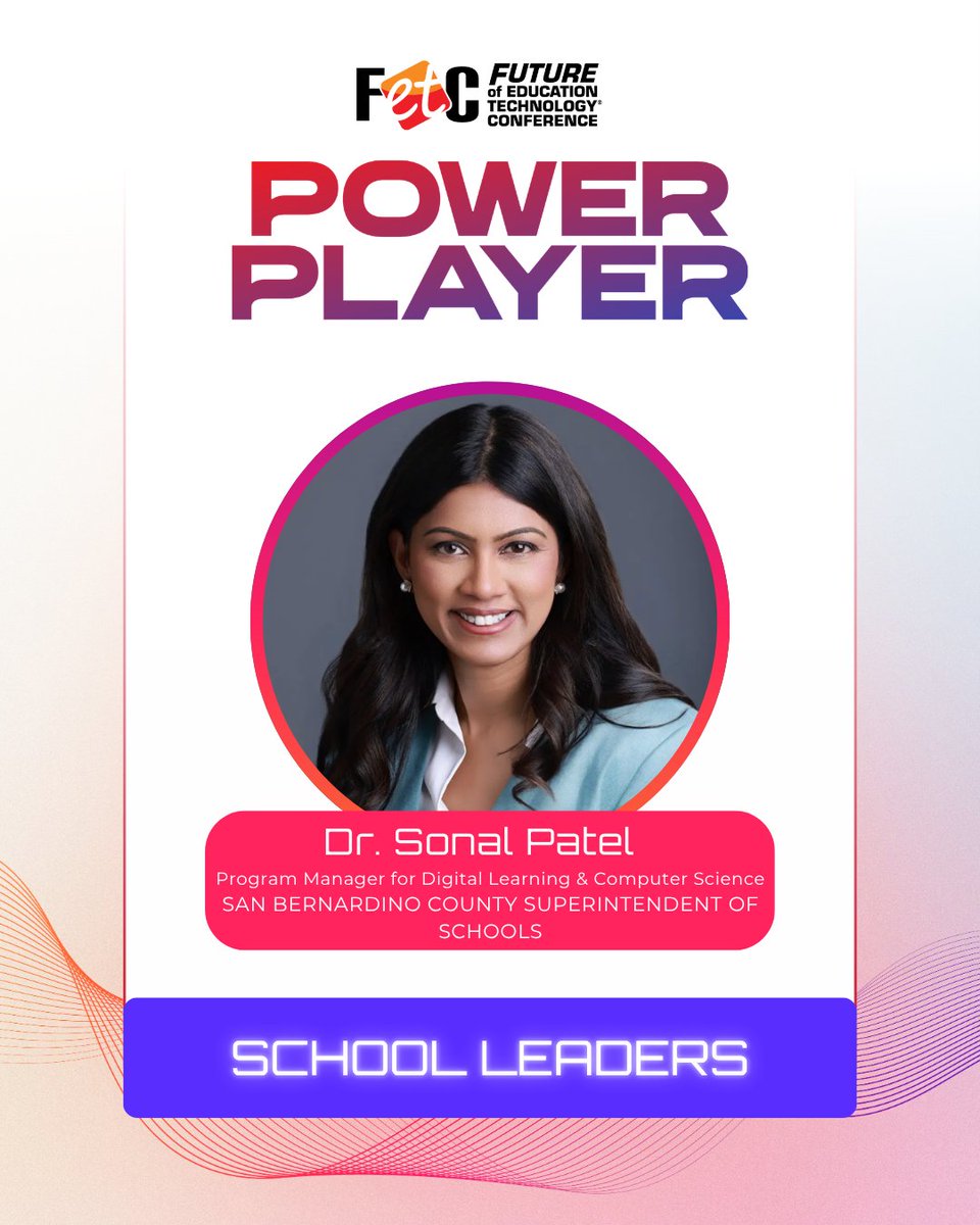 JenWomble's tweet photo. Celebrating the SCHOOL LEADERS TRACK Featured Speakers & Power Players for @FETC 2027! These brilliant school leaders will be sharing effective leadership practices, technological integration strategies next January 26-29, 2027! Register now to attend at https://t.co/0xbpPKhCUp.
📣 Ashley Moore, Principal, The Empowerment Academy
📣 Dr. Kim Abel, Head of School, Optima Academy Online
📣 Dr. Danny Steele, Steele Leadership Learning and Culture, LLC
📣 Dr. Sonal Patel Program Manager for Digital
Learning and Computer Science, San Bernardino County Superintendent of Schools