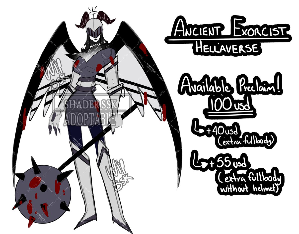 shader_ssk's tweet photo. Wip Hellaverse Adopt! Dm to preclaim! Ask for holds and/or payment plans! 👁️🪽✨

-PP, Vgen, Kofi! (or Transfer mxn)

#Hazbinotel #HelluvaBoss‌ #characterdesign #adoptable https://t.co/XNZpUTOVMZ