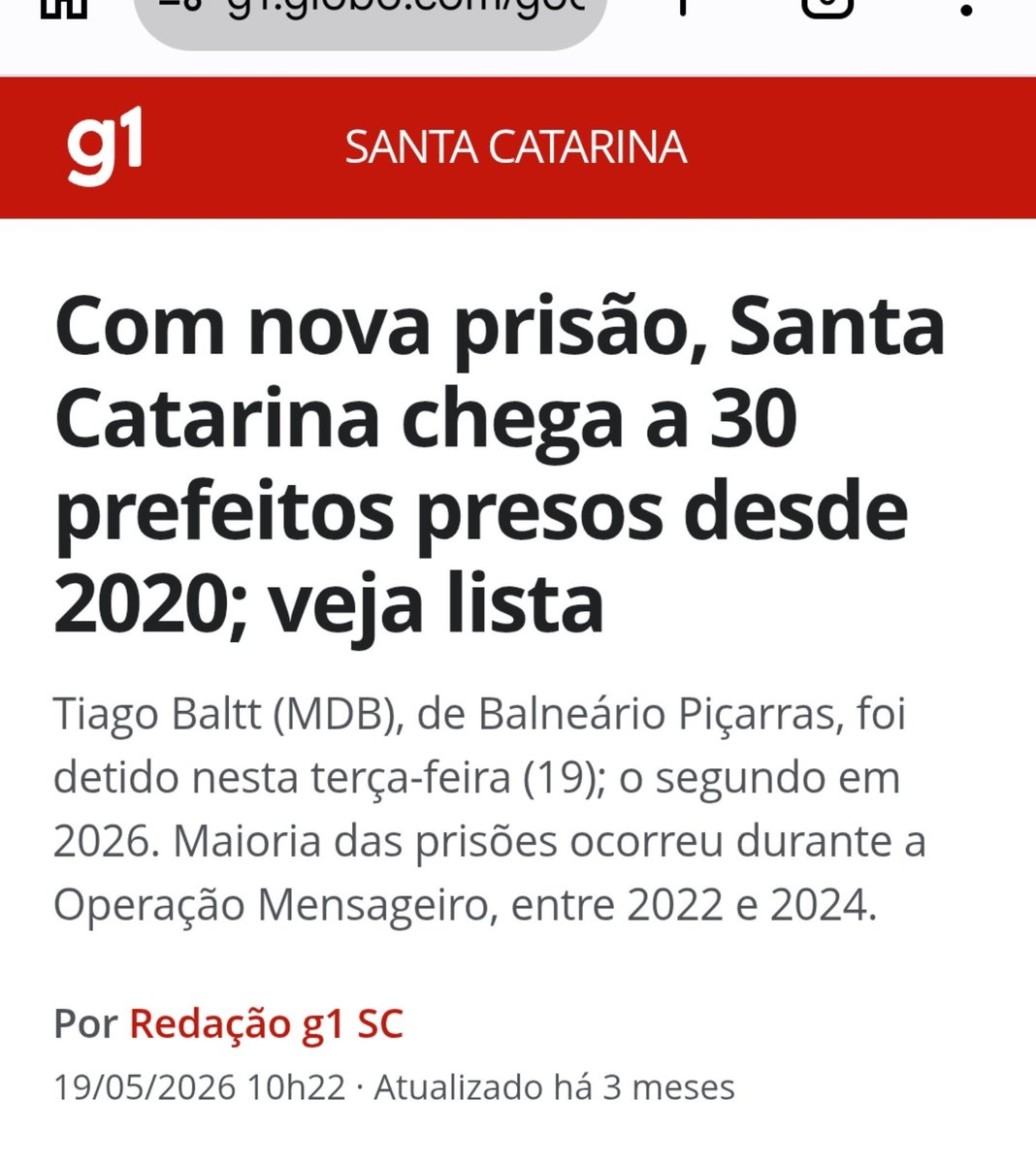 Pr_AlexandreGon's tweet photo. 30 prefeitos "deus, pátria e familia" presos em Santa Catarina. Todos apoiados por evangelicos locais. 
Vocês não acham que isso tudo respinga na Igreja? Depois nao adianta ficar chorando dizendo que estão sofrendo "cristofobia". Jesus está bem longe disso. https://t.co/ivkyFN9YI7
