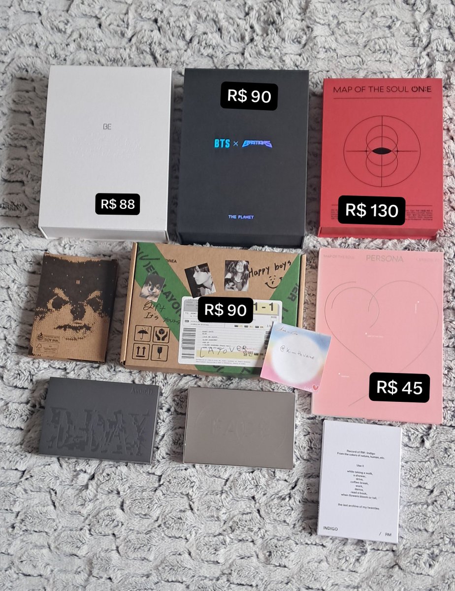 kimthvane's tweet photo. ✨️ DROP BTS ÁLBUNS/DVDs

Bastions e Layover versão normal estão completos, restante incompletos.
Mini álbuns por R$ 30,00 cada incompletos.
📦 Frete a calcular.

💵 Pagamento: pix/depósito 
❌️ Não reservo 
📫 Envio entre 21/09 a 02/10 
✨️ Feedbacks no fixado https://t.co/vtOXsloUOO