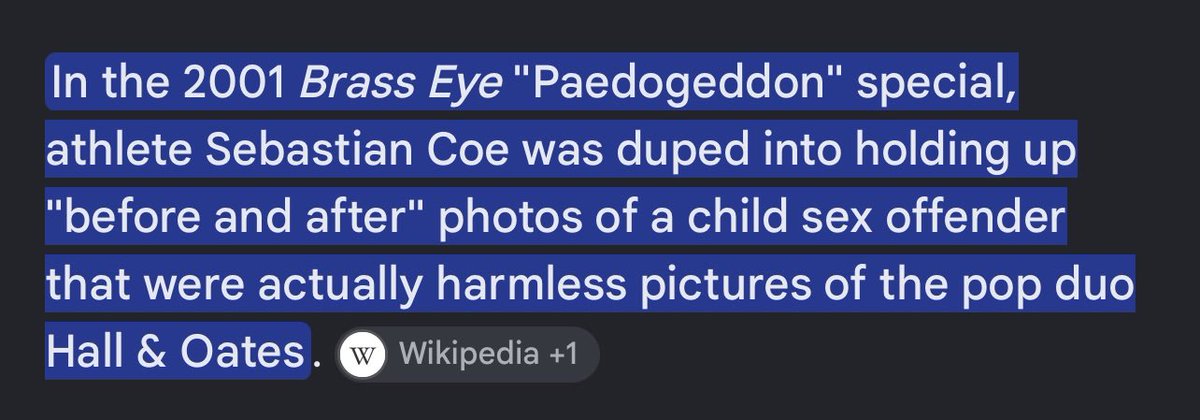 Funkagenda's tweet photo. Anyone remember when Brasseye with Chris Morris did their pedophile episode and showed grainy pictures of hall and oats as pedophiles. I feel like that joke went unnoticed and yet was possibly the funniest one in the entire show. https://t.co/CLE08vEXkw