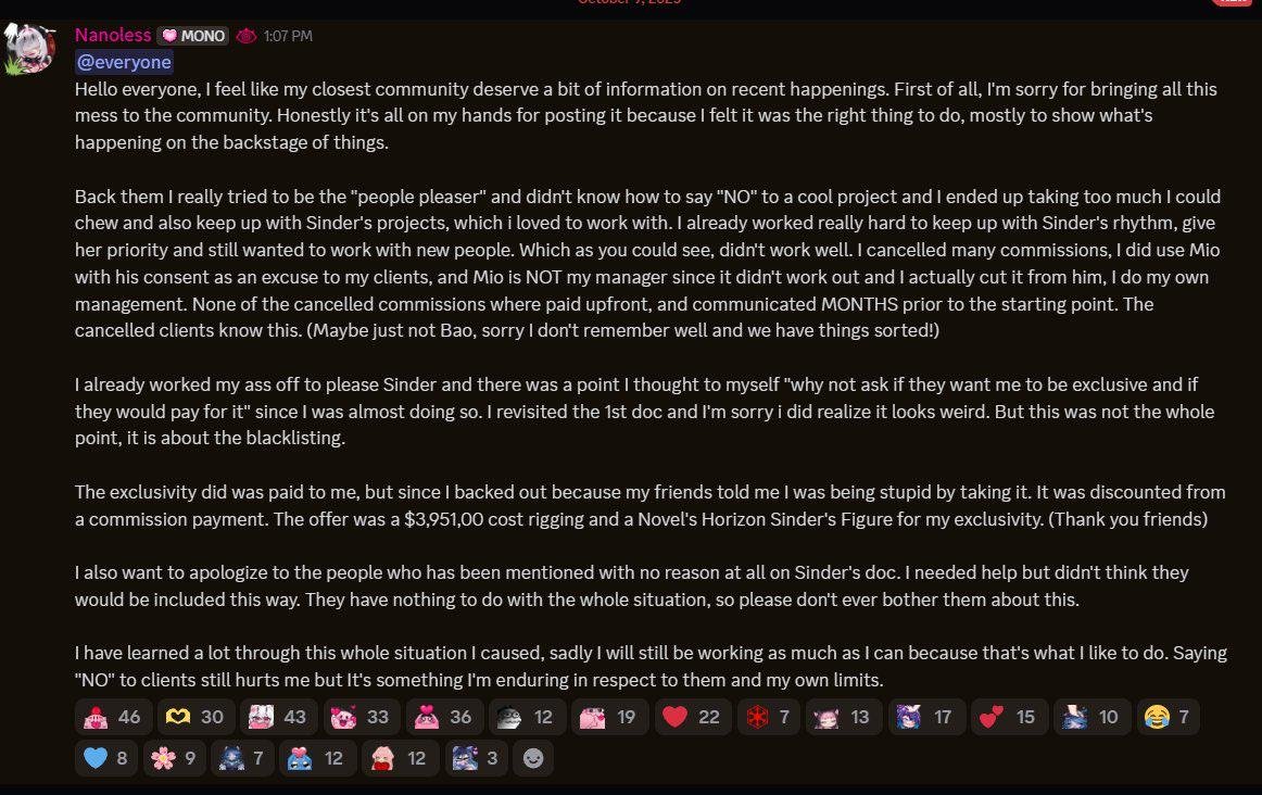 Wuno_alt's tweet photo. @Reicedellas @Not_Kostya @KoiYuniVR https://t.co/hssAdNERIO

Here it is whole.
If you don't want to read all that you can just read Nanoless's admittance that she lied. https://t.co/UmzVEk51D6