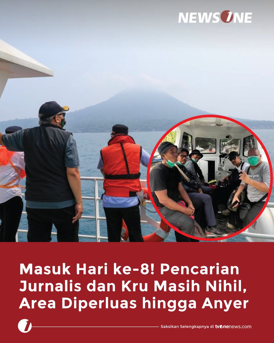 tvOneNews's tweet photo. Memasuki hari ke-8, Tim SAR Gabungan memperluas pencarian lima jurnalis dan tiga kru kapal yang hilang kontak di sekitar Gunung Anak Krakatau.
Simak selengkapnya di https://t.co/yd7QimpYdt
#HardNews_Tragedi #NewsOne #CariBeritaditvOne #AnakKrakatau #Jurnalis #SelatSunda #NO02 https://t.co/vwj6z5ViMC