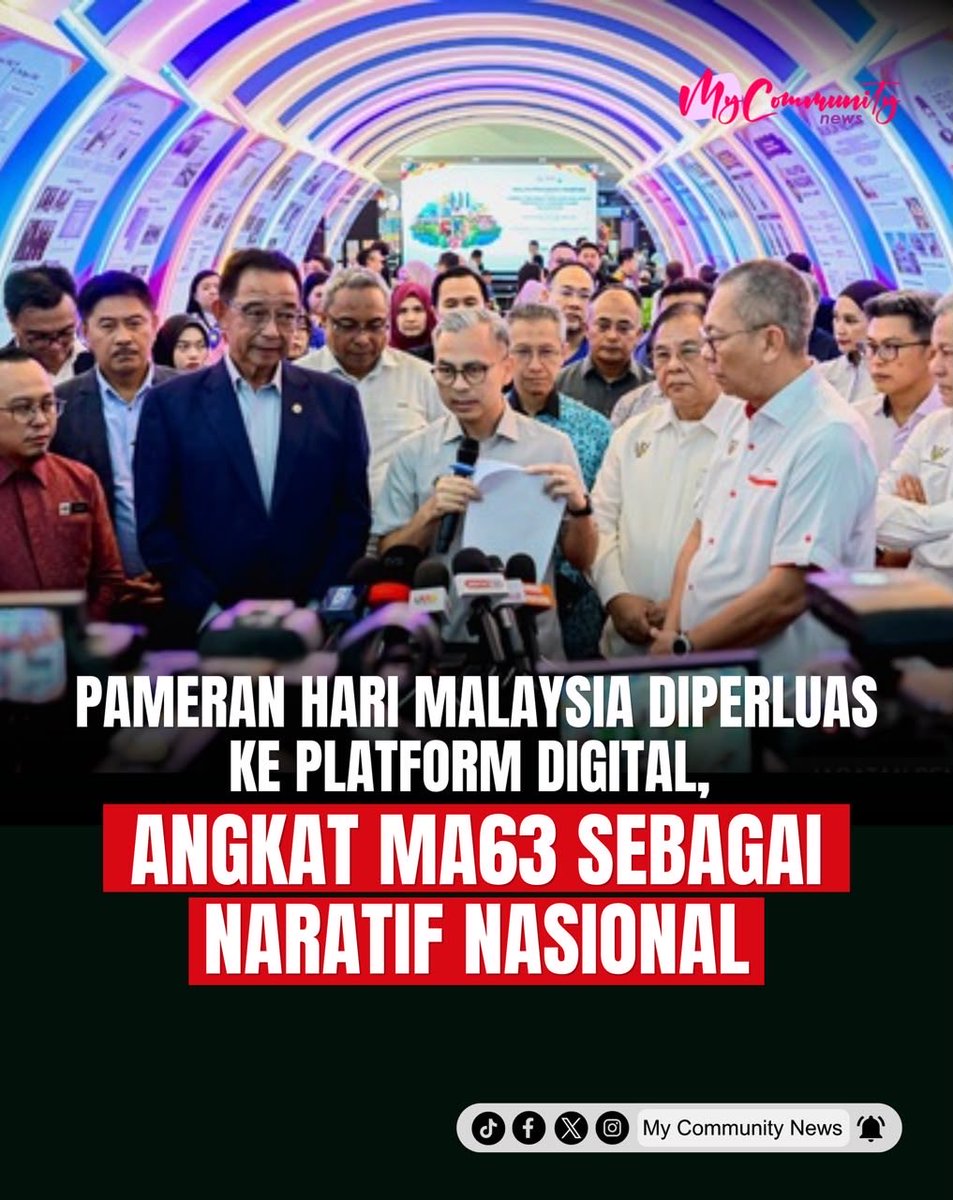 MyCommuNews0624's tweet photo. PAMERAN HARI MALAYSIA 2026 DIPERLUAS KE PLATFORM DIGITAL, ANGKAT MA63 SEBAGAI NARATIF NASIONAL

Menteri Komunikasi Datuk Seri Fahmi Fadzil memaklumkan, pengisian Pameran Hari Malaysia 2026 turut diperluas ke- https://t.co/IsfByW6YTX