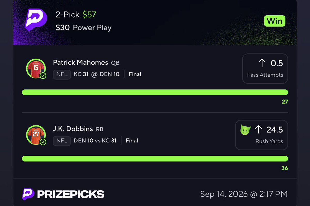 PotdPrizepicks's tweet photo. Cash it✅

I will turn $30 into $1,200💰

All it takes is 5 days be ready☢️ https://t.co/MfyPOZWiAc