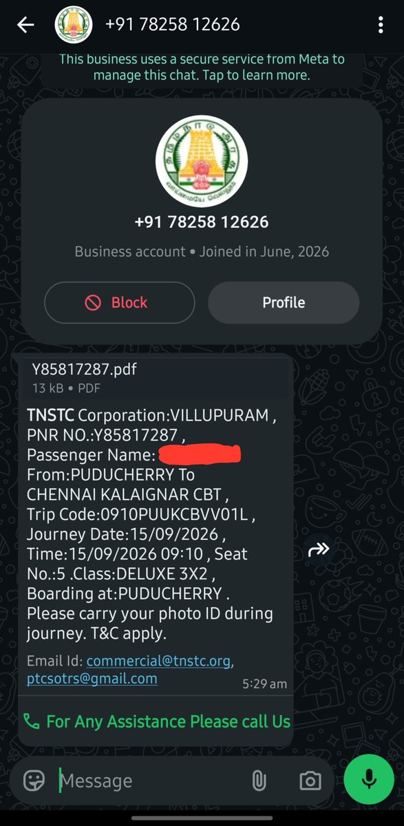 SaiPozhilan's tweet photo. TNSTC App ல் 09:10 AM பேருந்தை முன்பதிவு செய்திருந்தேன். 09:05 AM-க்கு Customer Care-ஐ தொடர்புகொண்டு Bus No. &amp; Driver No. கேட்டபோது, “Traffic காரணமாக Bus தாமதம்” என்ற பதில்.
ஆனால் Checker யிடம் கேட்டபோது, 09:10 AM-க்கு பேருந்தே இல்லை எனத் தெரிவித்தார். @TamilanParthib1 https://t.co/mS1CeSB5X7