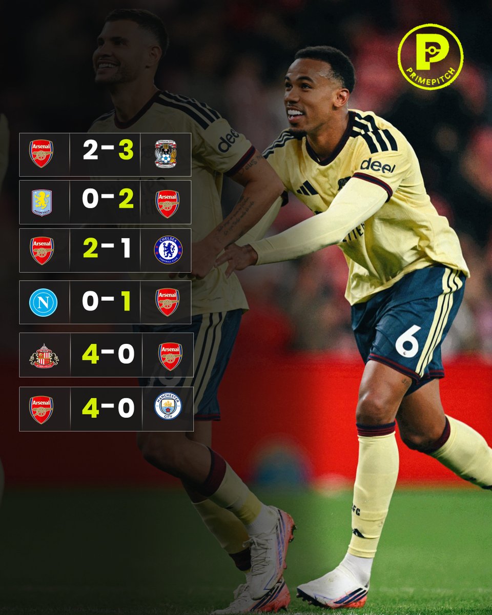 PrimePitch_'s tweet photo. Arsenal have conceded just one goal in their last six games https://t.co/dSX6SwitGV