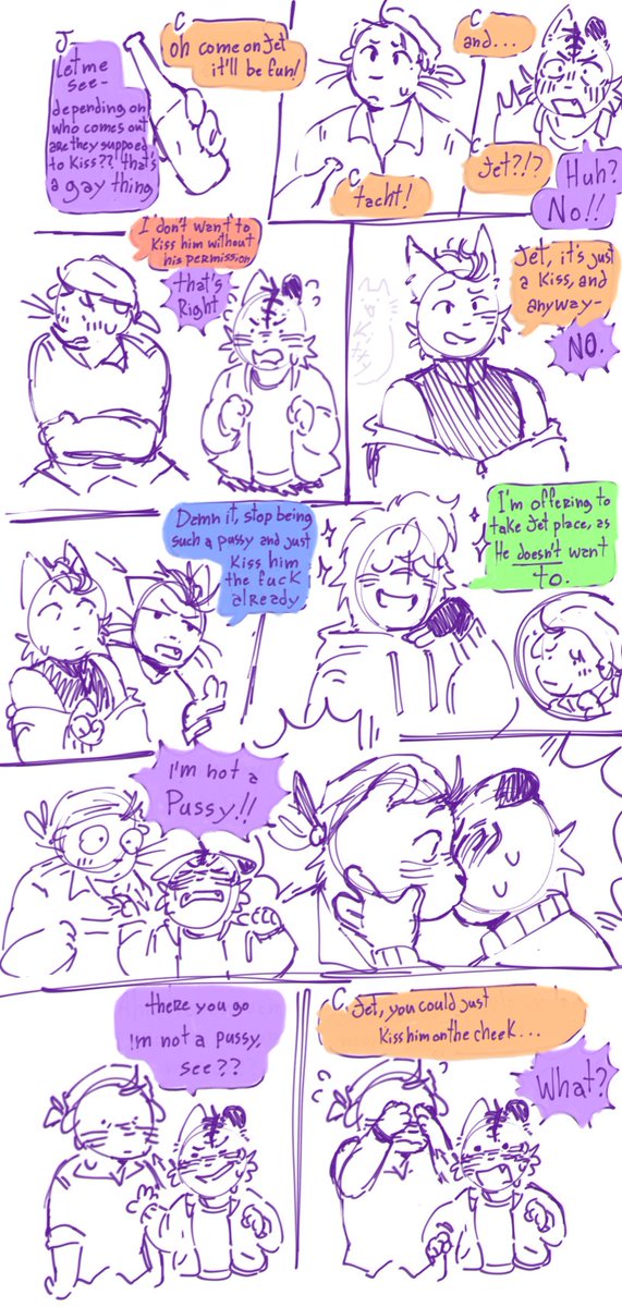 Kitty_0612_'s tweet photo. Gay 💥

En español me van a tener que perdonar la letra pls

(Jet: @finalspacestuff Mac: @Viat_on Wolf: @OFFCIALKorrieXO)

#finalspace #oc #furryart #art https://t.co/iXeAa1JZNs