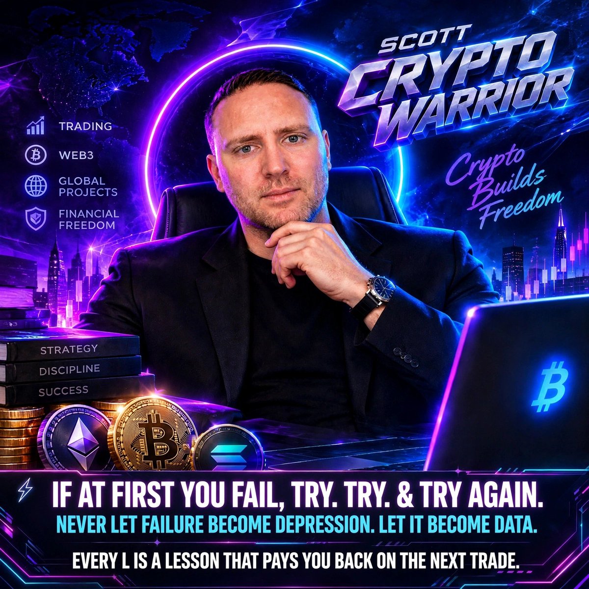 ScottLEOWarrior's tweet photo. Fail -> Learn -> Adjust -> Win 💰 

Repeat until you're free. 🧠 https://t.co/qrPXewbaL0
