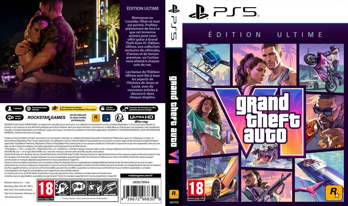 Slaydzer's tweet photo. J'ai fait une jaquette #GTAVI en français pour l'édition ultime ! https://t.co/rKW7r6ERpV