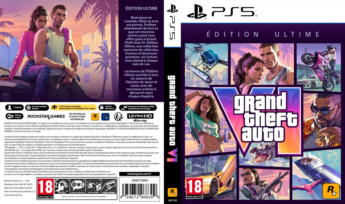 Slaydzer's tweet photo. J'ai fait une jaquette #GTAVI en français pour l'édition ultime ! https://t.co/rKW7r6ERpV