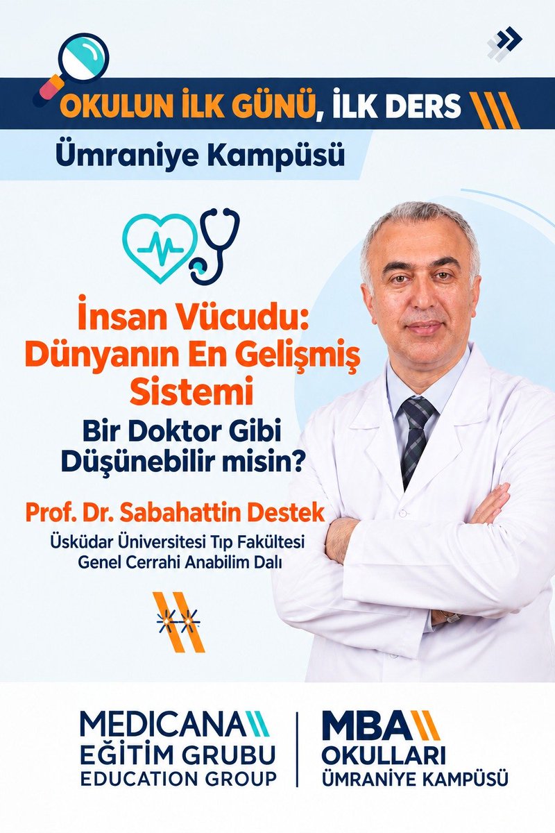 DrSDestek's tweet photo. OKULUN İLK GÜNÜ İLK DERS:

MBA Okulları Ümraniye Kampüsünde lise öğrencilerimize "Okulun İlk Günü,İlk Ders" konferansı verdim. Bu derste insan vücudunu, bir doktor gibi düşünmeyi, bir cerrahın nasıl olması gerektiğini anlattım. https://t.co/RlVeFRzqgk