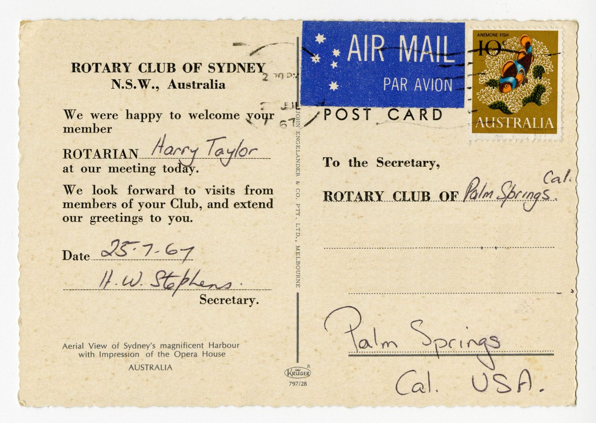 Rotary's tweet photo. Long before email, apps, and video calls, Rotary members connected through postcards 💌

For decades, members mailed postcards home from clubs they visited while traveling, sharing glimpses of communities around the world and documenting their journeys.

Today, those postcards offer more than a record of where members went. They reflect the friendships, exchanges, and connections that have united Rotary members across borders for generations.

Have you ever visited a Rotary club while traveling?