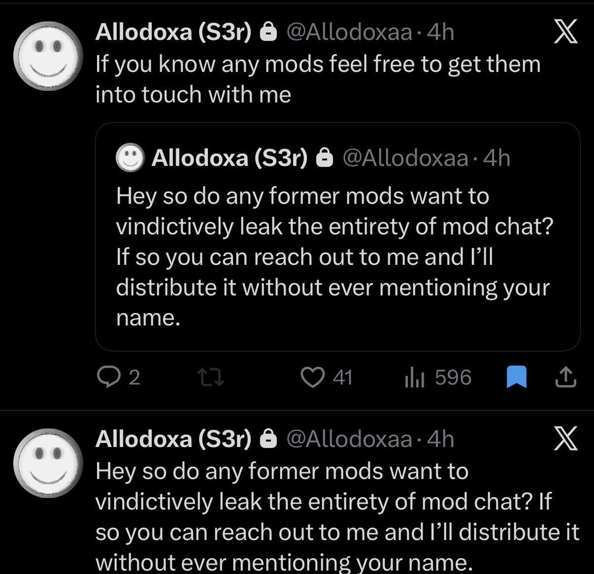 SomieStuff's tweet photo. Also I feel I should spread this, if any former-mods are interested they should contact s3rios https://t.co/QGKElX005S