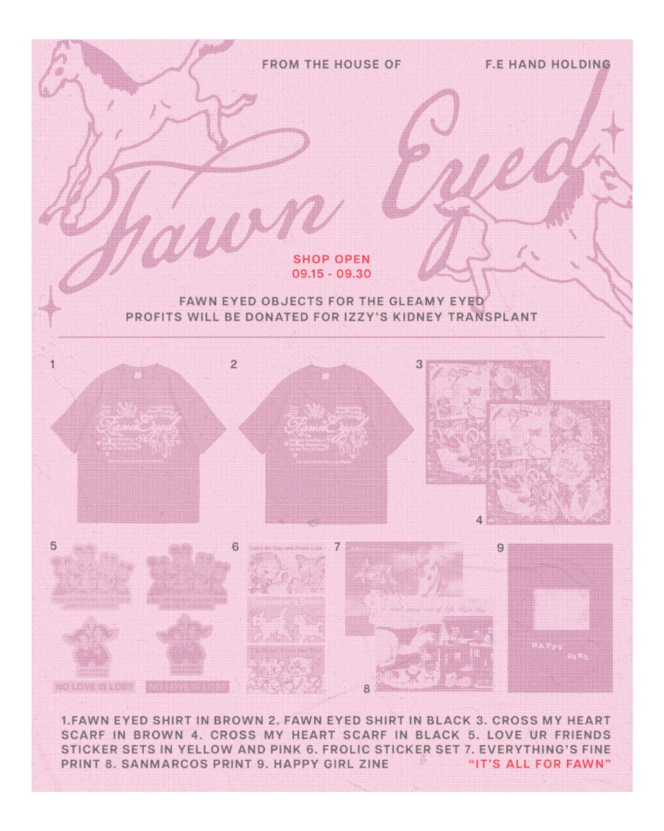 fawn__eyed's tweet photo. it’s all just for fawn… ༄˖°. .ೃ࿔*:･

fawn eyed sh☘︎p is now open! 🎠

profits will be donated for @izzythetomato's kidney transplant

from 09/15 until 09/30 6:00 pm

thru bit,ly/FawnEyedShop https://t.co/cGUzqGrHpF