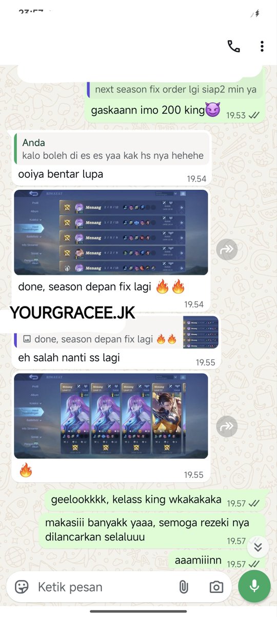 Logindah_'s tweet photo. promo joki akun no req honor 6k glory 7k.
jokgen masi open ya, 
PL jokgen: promo
honor 7k/⭐
glory 8k/⭐
-no blame
- prio spam hero mmr kamu
- garansi lose
- bonus 1 star/10 order
t. jokiml joki gendong 
#zonauang #zonajajan #jokimlbb #jokgen #jokigendong https://t.co/CPIaM4Og65