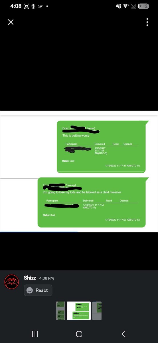 Zak9089's tweet photo. @JeanMarie2880 @auntiedebbb TB talking to dchf about send nudes of his kids https://t.co/fIh1HPfie3