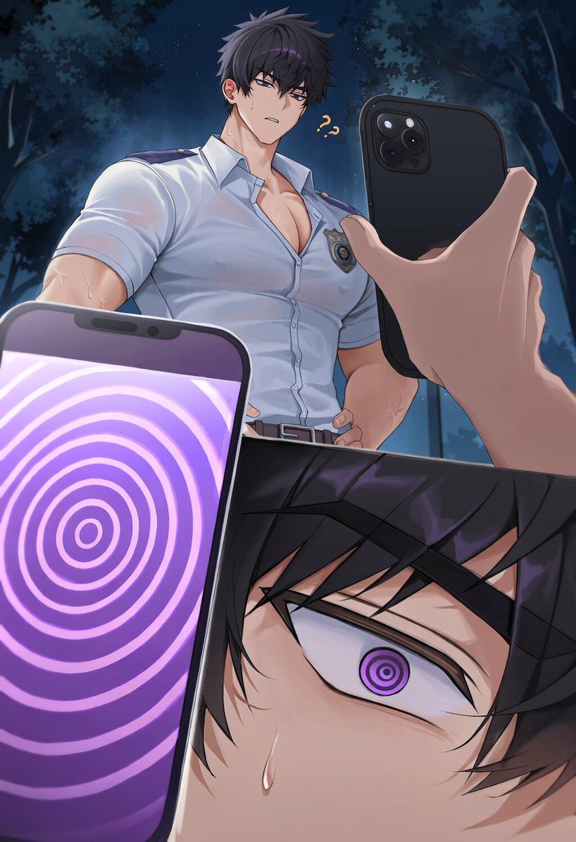 hidu09's tweet photo. Kougami Shinya hypnotized and captured! 😵💦

#bara #nsfw #bl #r18 #aiart https://t.co/Nd1m96Q0du