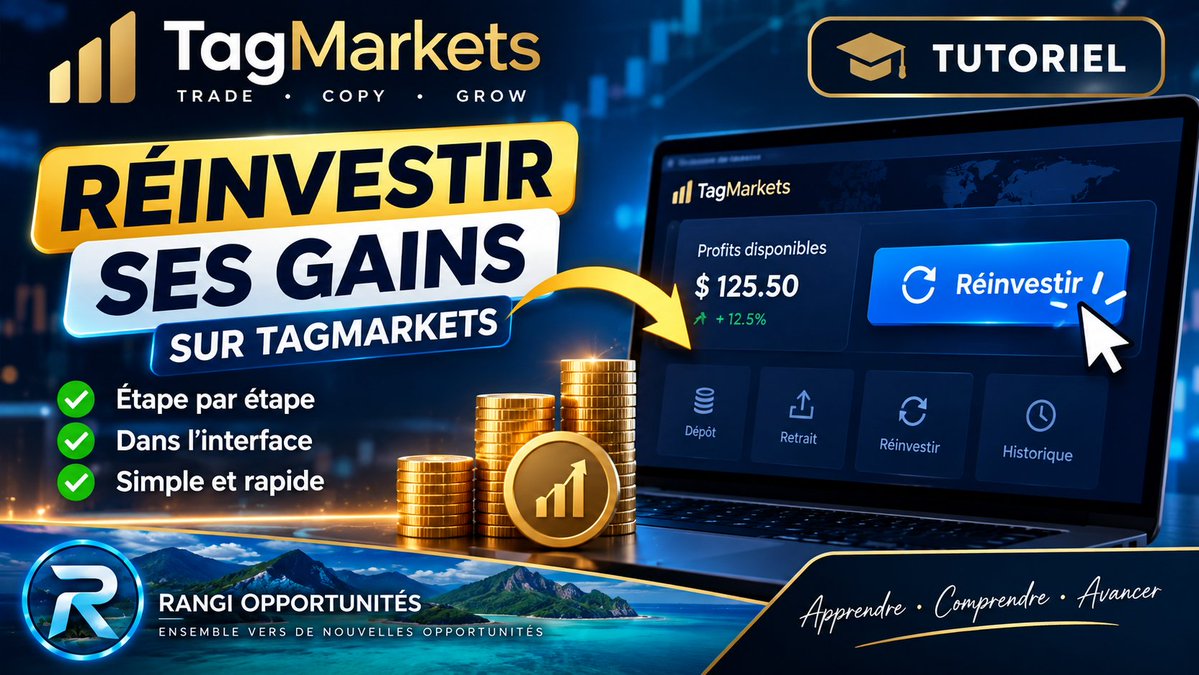 RangiOpport's tweet photo. 🎓 Nouveau tutoriel TagMarkets

📊 Comment réinvestir ses gains ?
Je vous montre la procédure étape par étape.
🎥 Tutoriel sur Rangi Opportunités :
 https://t.co/D7O7a60nBW

#TagMarkets #CopyTrading https://t.co/34xTWyXpjz