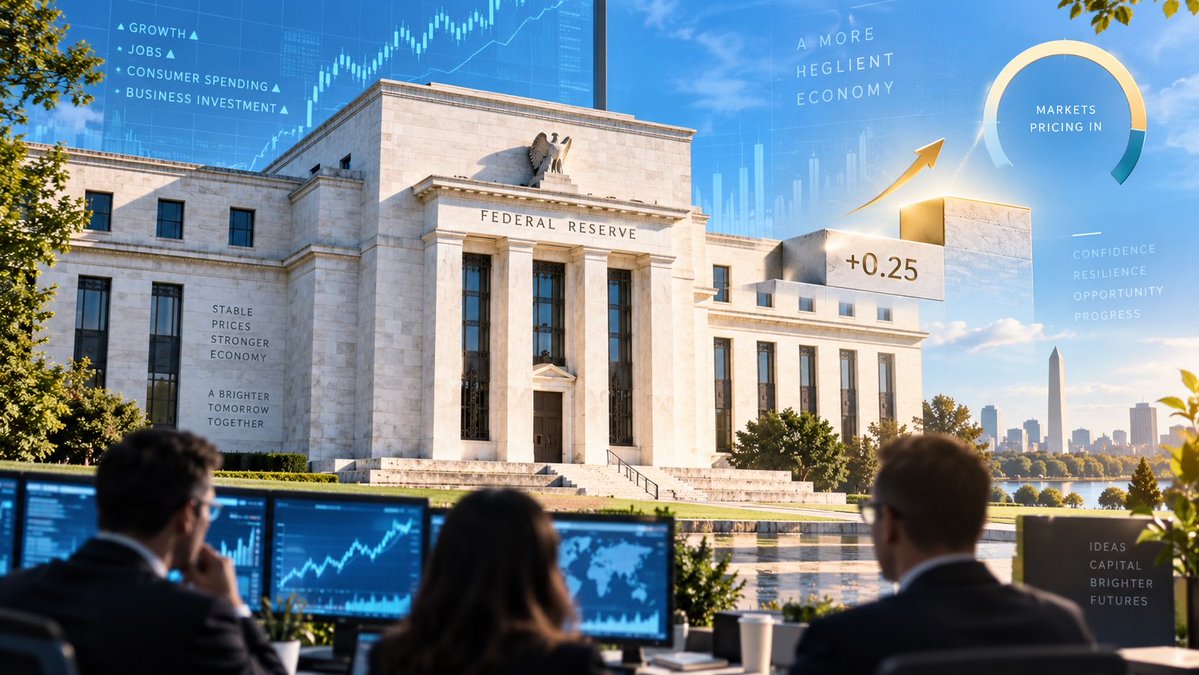 Petern6e's tweet photo. The Rate Hike Is Priced In—The Real Question Comes Next; A 25-basis-point rate hike is now the base case. The real market-moving event will be what the Fed says next.The result was: "Interest rates remained unchanged!"

With less than 48 hours remaining before the Federal Reserve’s decision, markets are assigning an overwhelming probability to a 25-basis-point rate hike.

Since the Fed began announcing its decisions immediately in 1994—and especially since futures-implied probabilities became widely followed—it has rarely surprised markets when expectations were this firmly established. Historically, when the market priced in at least 16 basis points of tightening one week before a meeting—roughly equivalent to a 64% probability of a quarter-point hike—the Fed ultimately raised rates.

If policymakers intended to hold rates steady, they would normally signal that possibility through speeches or carefully placed guidance before entering the pre-meeting communications blackout. Abruptly contradicting such strong market expectations could trigger severe volatility—the kind of disorderly reaction the Fed generally tries to avoid.

The real question, therefore, is no longer whether the Fed will raise rates. It is how hawkish or dovish the message will be afterward.

A quarter-point increase is already largely reflected in mature markets such as U.S. equities and Treasuries. Cryptocurrency markets, with heavier retail participation, may have priced it less efficiently. That helps explain why some commentators still insist that the Fed will not raise rates.

But the market, the Fed’s communication pattern, and the historical record all point toward the same conclusionThe Rate Hike Is Priced In—The Real Question Comes Next; A 25-basis-point rate hike is now the base case. The real market-moving event will be what the Fed says next.The result was: "Interest rates remained unchanged!"

With less than 48 hours remaining before the Federal Reserve’s decision, markets are assigning an overwhelming probability to a 25-basis-point rate hike.

Since the Fed began announcing its decisions immediately in 1994—and especially since futures-implied probabilities became widely followed—it has rarely surprised markets when expectations were this firmly established. Historically, when the market priced in at least 16 basis points of tightening one week before a meeting—roughly equivalent to a 64% probability of a quarter-point hike—the Fed ultimately raised rates.

If policymakers intended to hold rates steady, they would normally signal that possibility through speeches or carefully placed guidance before entering the pre-meeting communications blackout. Abruptly contradicting such strong market expectations could trigger severe volatility—the kind of disorderly reaction the Fed generally tries to avoid.

The real question, therefore, is no longer whether the Fed will raise rates. It is how hawkish or dovish the message will be afterward.

A quarter-point increase is already largely reflected in mature markets such as U.S. equities and Treasuries. Cryptocurrency markets, with heavier retail participation, may have priced it less efficiently. That helps explain why some commentators still insist that the Fed will not raise rates.

But the market, the Fed’s communication pattern, and the historical record all point toward the same conclusion.