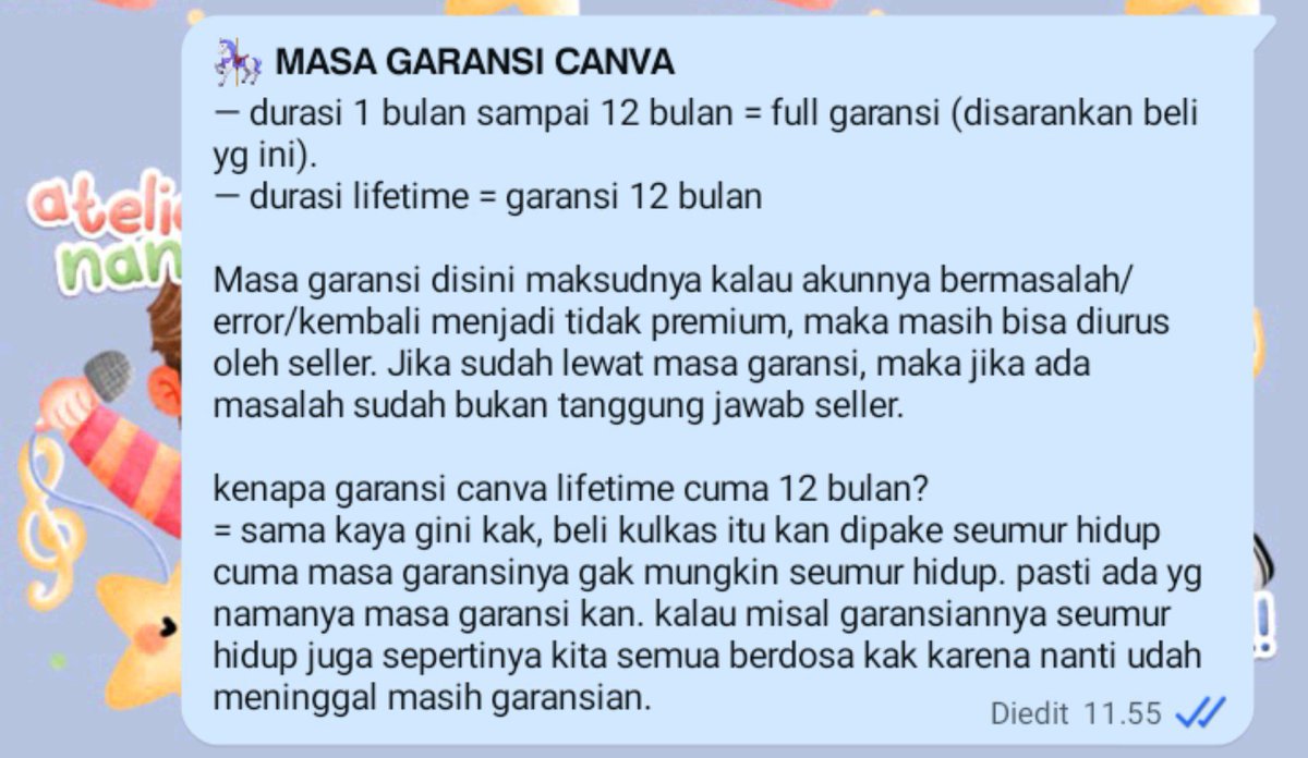 atlntins's tweet photo. jadi ibarat kaya kaka beli kulkas
akun canva lifetime = kulkas yang kaka pake seterusnya https://t.co/f8jLQmaqos