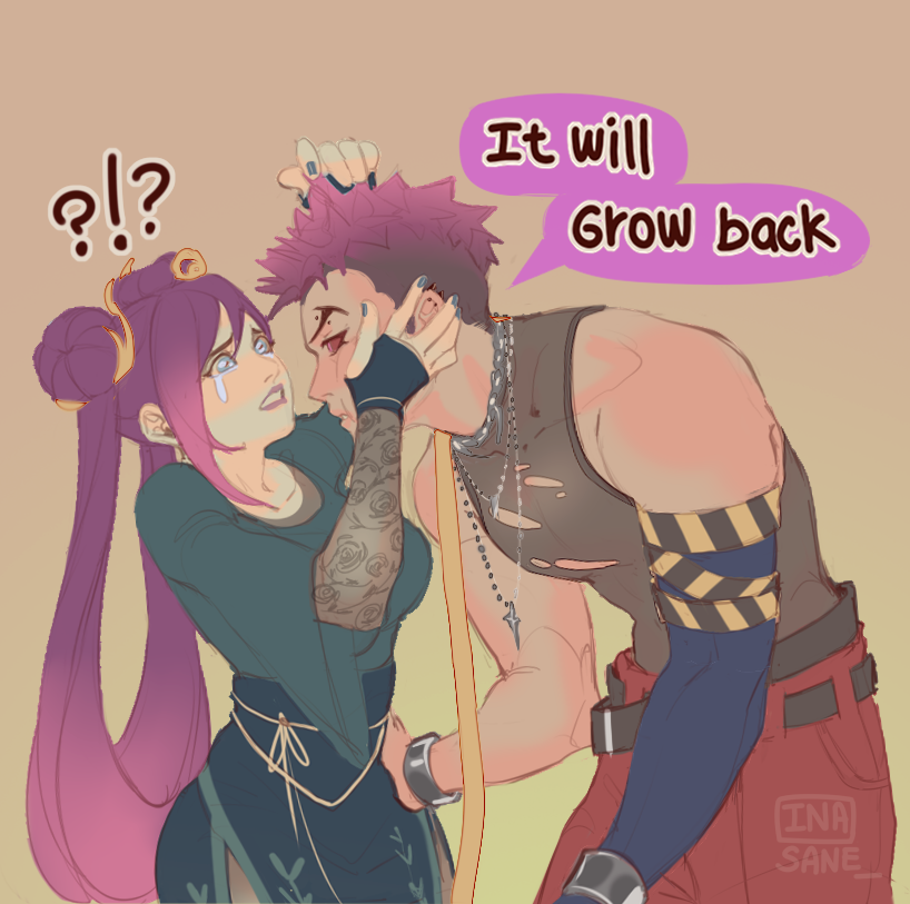 inasane_'s tweet photo. She'll get over it... eventually...  

 #kayn #sona #kaynxsona #sonaxkayn #LeagueOfLegends #LeagueOfLegendsFanArt #Heartsteelcomback2026 #heartsteel https://t.co/8rlyGTl0B2