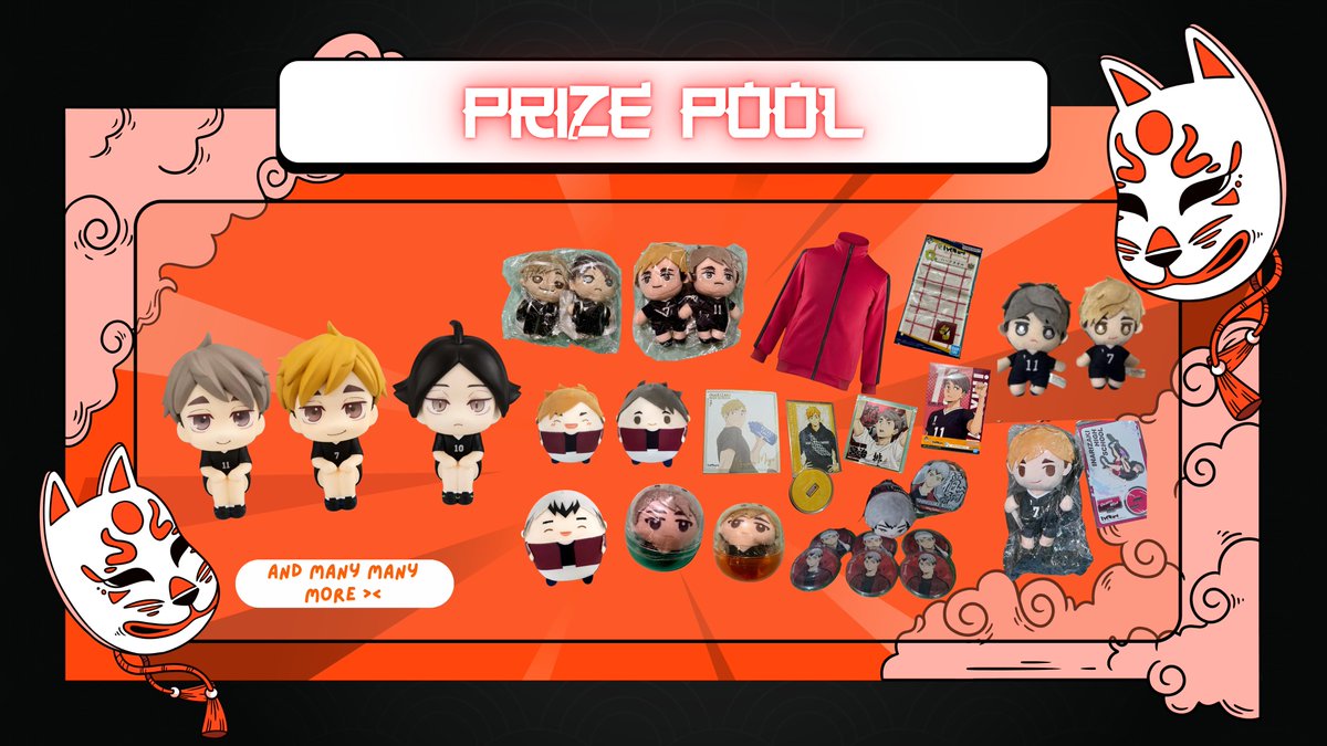 kzn_events's tweet photo. 🦊Konbanwa! 

We are excited to show you our raffle and game prizes for the Inarizaki 4 CSE! You can take home these wonderful goodies. That’s how much we love you and the Inarizaki 4 boys! Thank you to our awesome sponsors! <3 🍙 

Our event has been rescheduled to October 11, 2026, Sunday. In addition, our registration is extended until today, September 15, 2026 at 10PM! 

Register below:
Onsite: https://t.co/z7FILGdwOF
Local Mail: https://t.co/PMhr4upXv1

#kznyomatsuri #in4ricse #kitsunerizaki