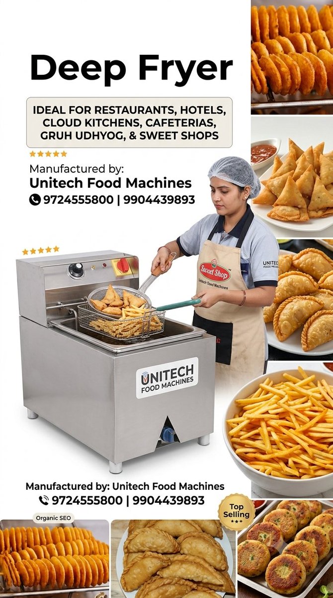 unitechexports's tweet photo. Electric-Gas Deep Fryer https://t.co/zabHliTWki via @YouTube #KitchenHacks #FoodIndustry #KitchenAutomation #ChefLife #HotelEquipment #UnitechFoodMachines #DeepFryer #CommercialKitchen #MithaiShop #FrenchFries #UnitechFoodMachines #DeepFryer #CommercialFryer #DeepFatFryer #Food https://t.co/Scbr7WglAm