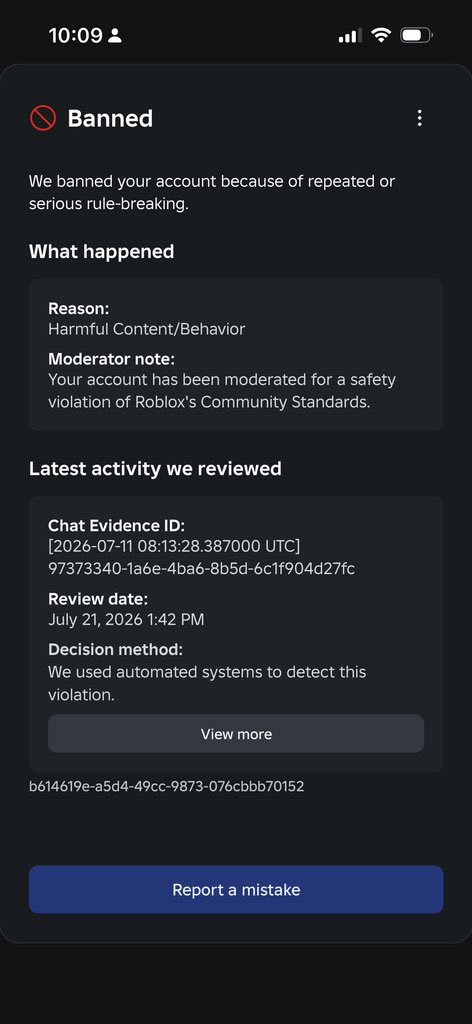 YiveIe's tweet photo. Day 47 asking @Roblox to review account "wors3ned" (created Dec 2016).Falsely terminated for a July 11 08:13 UTC chat It’s been 5 weeks since I appealed 0 replies.100k+ robux spent on the acc. Please Roblox 🙏🙏 https://t.co/4jxRrsMBCH