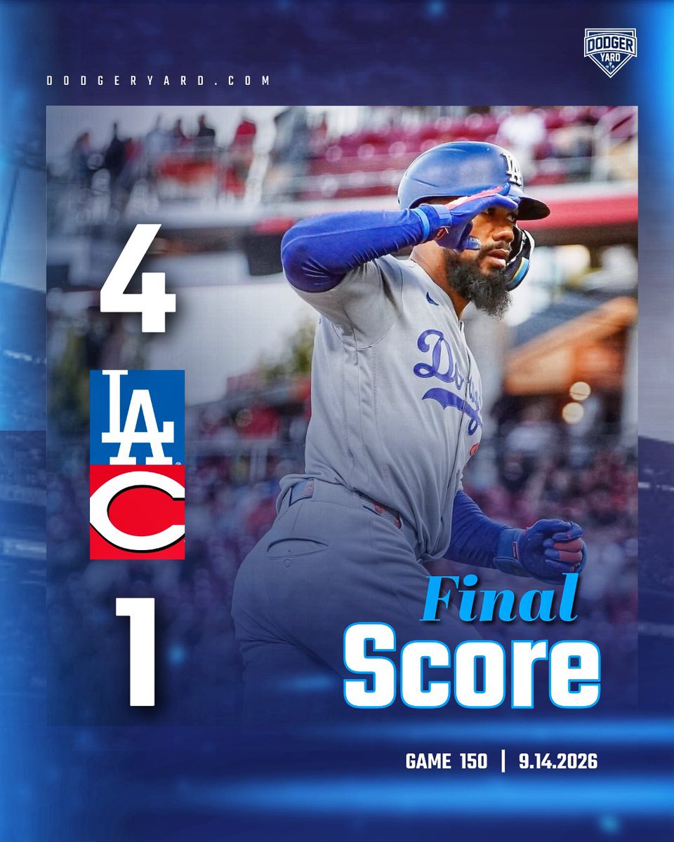 DodgerYard's tweet photo. The Dodgers win 4–1 and have officially clinched a spot in the postseason https://t.co/w4yGSI8vVY