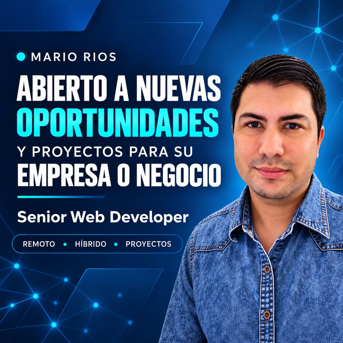 marweb's tweet photo. Estoy abierto a nuevas oportunidades y proyectos remotos o híbridos.

Senior Web Developer con +19 años de experiencia en aplicaciones web, e-commerce, APIs, IA/RAG, automatización y DevOps.

Disponible para roles Senior, Tech Lead o proyectos por contrato.

📩 DM abierto. https://t.co/NFeWRzLj3m