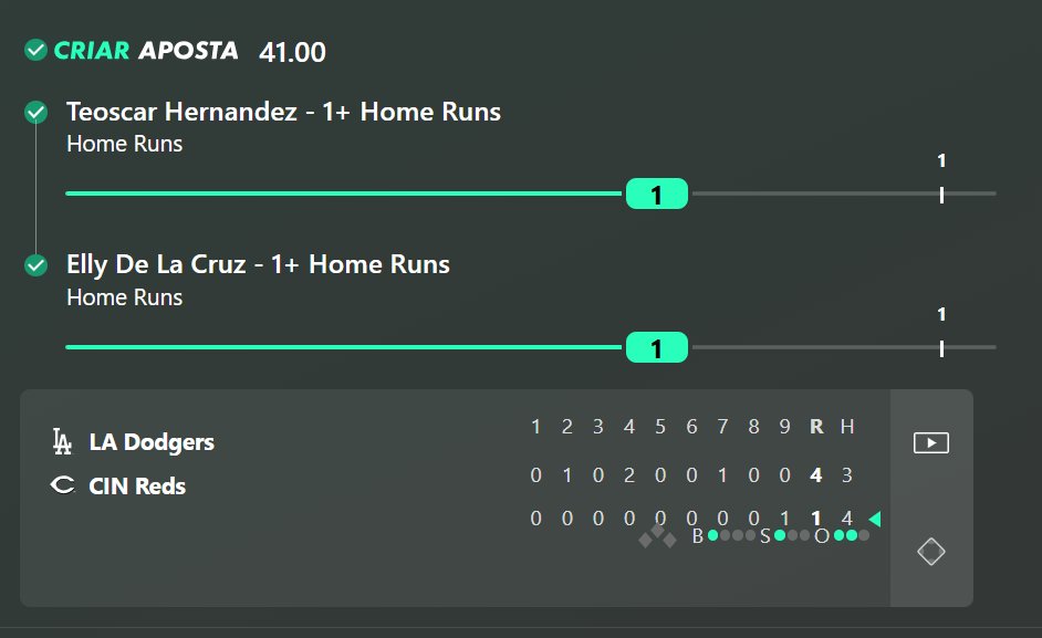 futurod_'s tweet photo. ⚾️Eu AMO quando uma aposta de beisebol dá certo! ⚾️Duas rebatidas... e meu dinheiro multiplicado por 40!!! 🤑 https://t.co/019IWidSko