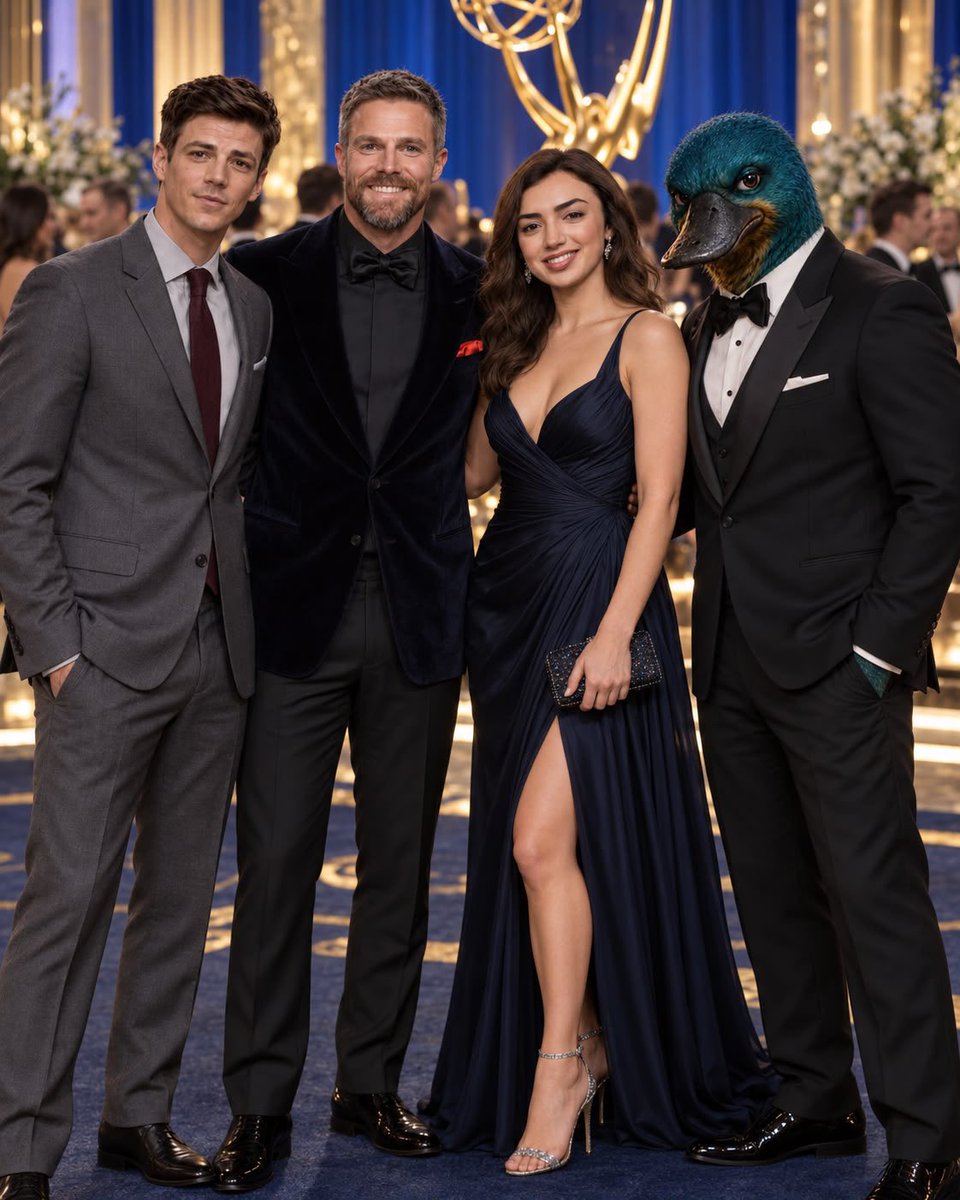 AmellNetwork's tweet photo. At the Emmy awards with my love, his sister &amp; her husband https://t.co/6Q4c9PQVdm