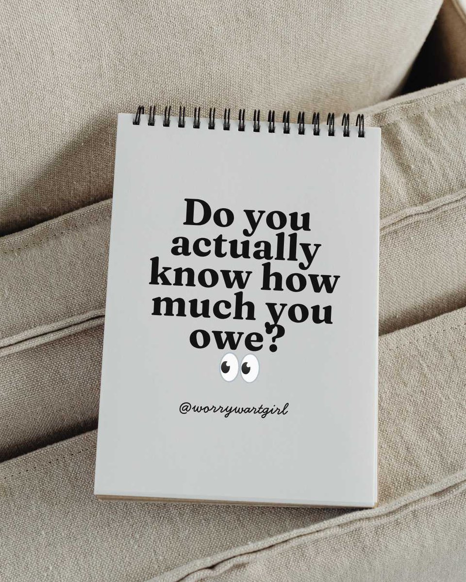 worrywarthere's tweet photo. Do you actually know how much you owe?
Not the guess. Not the number from three months ago. Not the one you avoid because it makes you anxious 😅
Today: write down every debt, balance, interest rate, minimum payment, and due date.
Just the numbers. No judgment.
 #DebtFreeJourney https://t.co/aZqmkBARZR