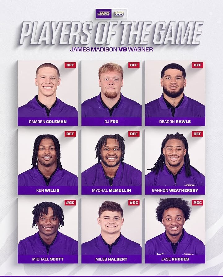 Jase_Rhodes2026's tweet photo. Thanking God for every opportunity 🙏🏽🙏🏽💜💛🙏🏽🙏🏽... Counting the blessings‼️ #PlayersOfTheGame #JMUDukes #PurpleRain #18 https://t.co/V85sQ6Vvm6