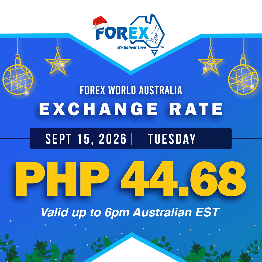 forexworldAUS's tweet photo. Forex World Australia Exchange Rate September 15, 2026 (Tues) is PHP 44.68 valid up to 6pm Australian EST.
https://t.co/dEN1YwGQAe https://t.co/Lzjmteaqhe