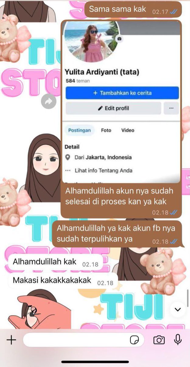 HendriBocor's tweet photo. JASA PEMULIHAN AKUN/DELETE AKUN, PROSES FAST &amp; BERGARANSI 

KENDALA : 
🌷PULIHKAN CHT WA LAMA
🌷JASA SADAP WA/IG
🌷LUPA PASWORD &amp; LUPA DATA2
🌷JASA HAPUS AKUN ALL SOSMED
🌷JASA PEMULIHAN AKUN
GOGGLE ,GMAIL,INSTAGRAM,TWITER, FB,TIKTOK #zonauang #zonajajan

Order whatsaap di bio☎️ https://t.co/e3fUfzRrOE