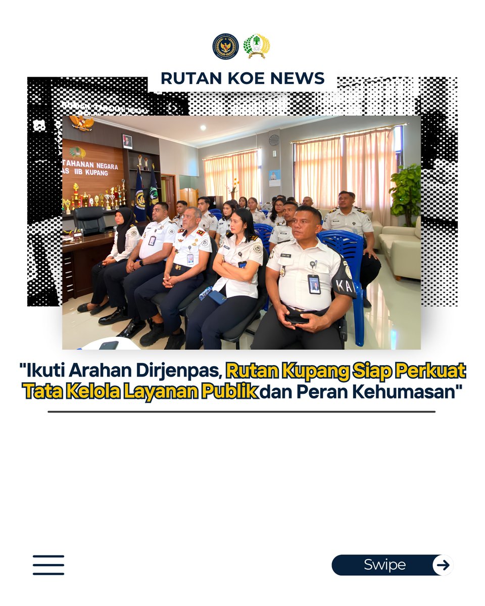 rutankupang's tweet photo. "Ikuti Arahan Dirjenpas, Rutan Kupang Siap Perkuat Tata Kelola Layanan Publik dan Peran Kehumasan" https://t.co/ajdPZkFpkd